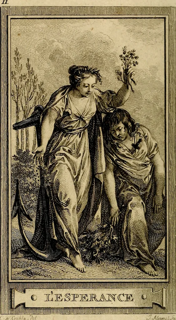 An illustration from Iconologie par figures; ou, Traité complet des allégories, emblêmes, etc. Ouvrage utile aux artistes, aux amateurs, et peuvent servir à l'éducation des jeunes personnes, 1791, leaf 41