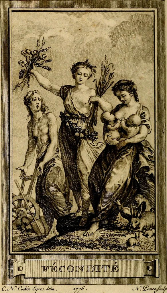 An illustration from Iconologie par figures; ou, Traité complet des allégories, emblêmes, etc. Ouvrage utile aux artistes, aux amateurs, et peuvent servir à l'éducation des jeunes personnes, 1791, leaf 75