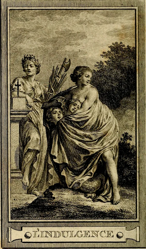 An illustration from Iconologie par figures; ou, Traité complet des allégories, emblêmes, etc. Ouvrage utile aux artistes, aux amateurs, et peuvent servir à l'éducation des jeunes personnes, 1791, leaf 27