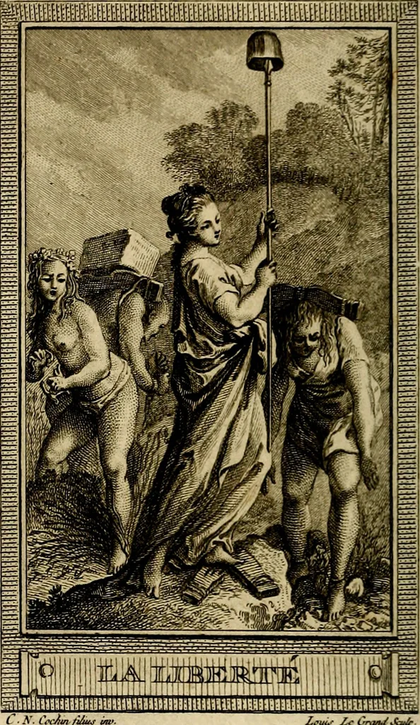An illustration from Iconologie par figures; ou, Traité complet des allégories, emblêmes, etc. Ouvrage utile aux artistes, aux amateurs, et peuvent servir à l'éducation des jeunes personnes, 1791, leaf 75