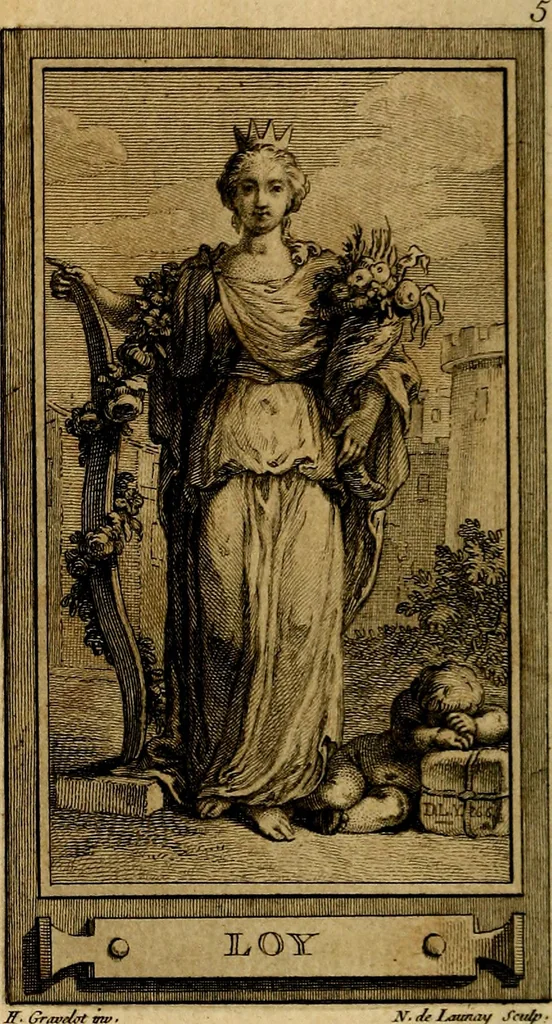An illustration from Iconologie par figures; ou, Traité complet des allégories, emblêmes, etc. Ouvrage utile aux artistes, aux amateurs, et peuvent servir à l'éducation des jeunes personnes, 1791, leaf 87