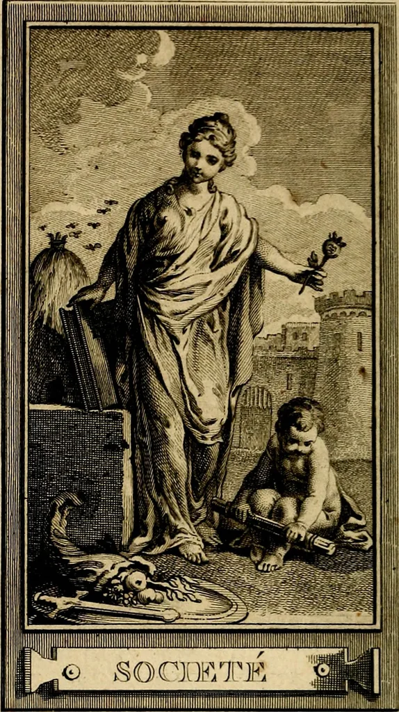 An illustration from Iconologie par figures; ou, Traité complet des allégories, emblêmes, etc. Ouvrage utile aux artistes, aux amateurs, et peuvent servir à l'éducation des jeunes personnes, 1791, leaf 189