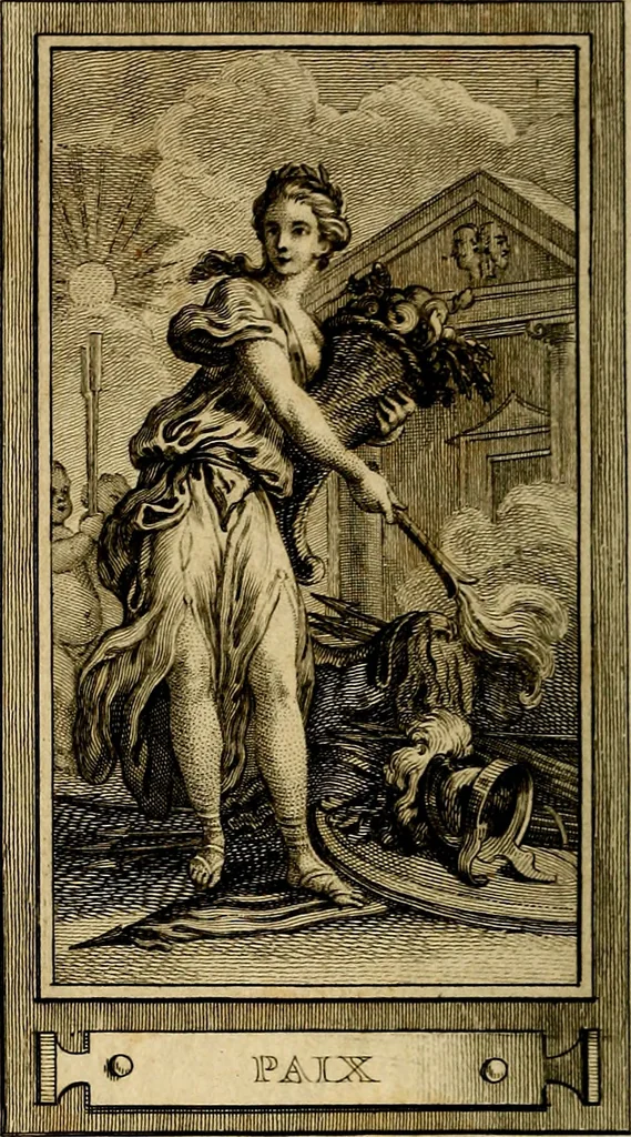 An illustration from Iconologie par figures; ou, Traité complet des allégories, emblêmes, etc. Ouvrage utile aux artistes, aux amateurs, et peuvent servir à l'éducation des jeunes personnes, 1791, leaf 9