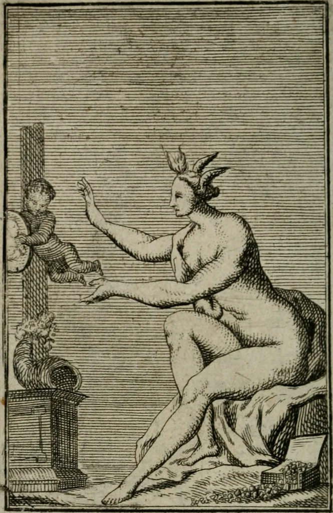 An illustration from Iconologie tirée de divers auteurs. Ouvrage utile aux gens de lettres, aux poëtes, aux artistes, & généralement à tous les amateurs des beaux-arts, 1766, leaf 169