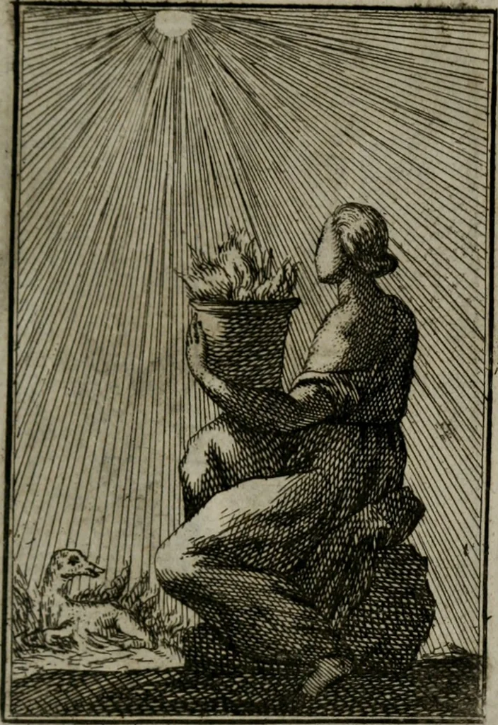An illustration from Iconologie tirée de divers auteurs. Ouvrage utile aux gens de lettres, aux poëtes, aux artistes, & généralement à tous les amateurs des beaux-arts, 1766, leaf 196