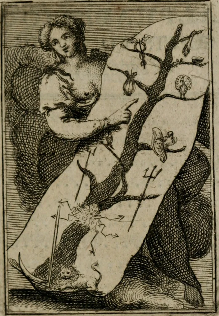 An illustration from Iconologie tirée de divers auteurs. Ouvrage utile aux gens de lettres, aux poëtes, aux artistes, & généralement à tous les amateurs des beaux-arts, 1766, leaf 452