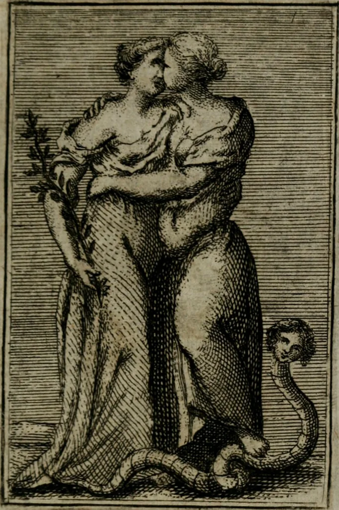 An illustration from Iconologie tirée de divers auteurs. Ouvrage utile aux gens de lettres, aux poëtes, aux artistes, & généralement à tous les amateurs des beaux-arts, 1766, leaf 560