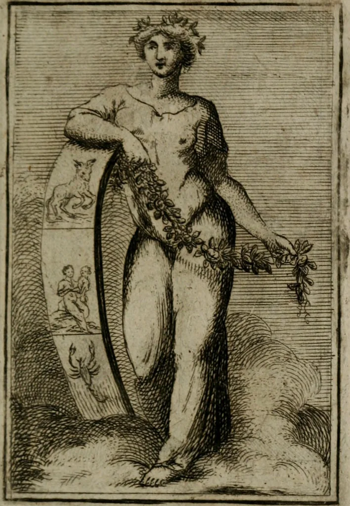 An illustration from Iconologie tirée de divers auteurs. Ouvrage utile aux gens de lettres, aux poëtes, aux artistes, & généralement à tous les amateurs des beaux-arts, 1766, leaf 578