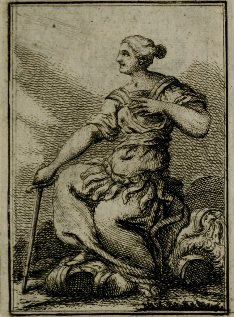 An illustration from Iconologie tirée de divers auteurs. Ouvrage utile aux gens de lettres, aux poëtes, aux artistes, & généralement à tous les amateurs des beaux-arts, 1766, leaf 634