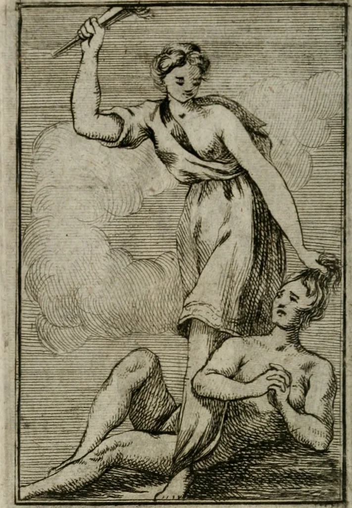 An illustration from Iconologie tirée de divers auteurs. Ouvrage utile aux gens de lettres, aux poëtes, aux artistes, & généralement à tous les amateurs des beaux-arts, 1766, leaf 91