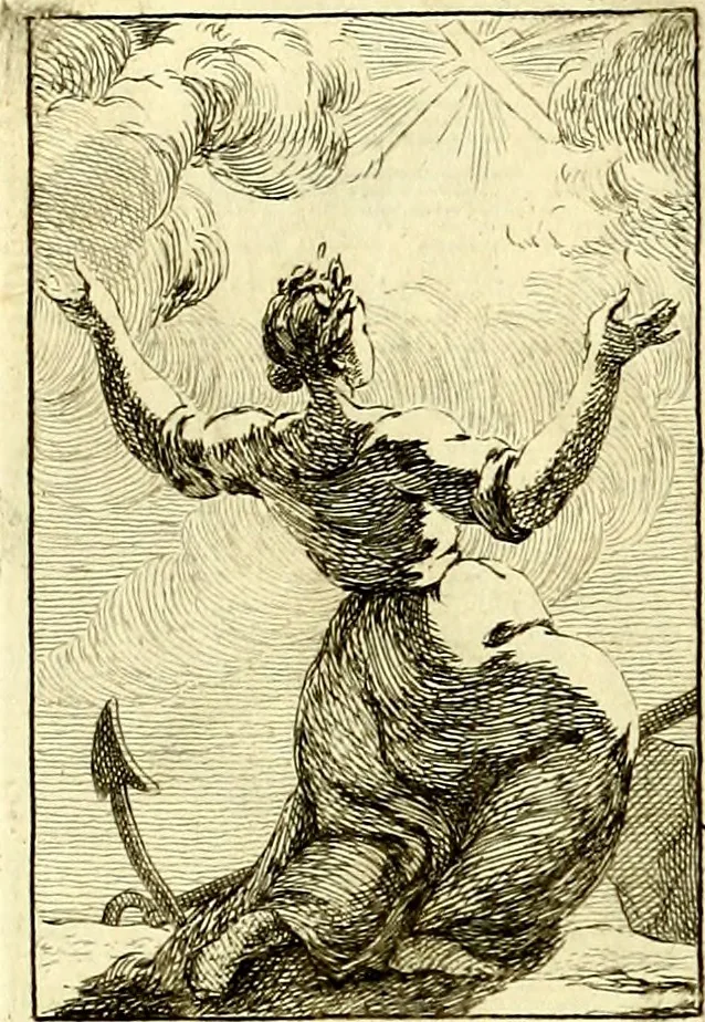 An illustration from Iconologie tirée de divers auteurs : ouvrage utile aux gens de lettres, aux poëtes, aux artistes, & généralement à tous les amateurs des beaux arts, 1759, leaf 218