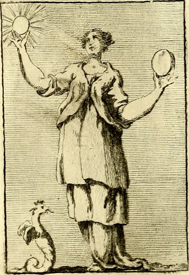 An illustration from Iconologie tirée de divers auteurs : ouvrage utile aux gens de lettres, aux poëtes, aux artistes, & généralement à tous les amateurs des beaux arts, 1759, leaf 46