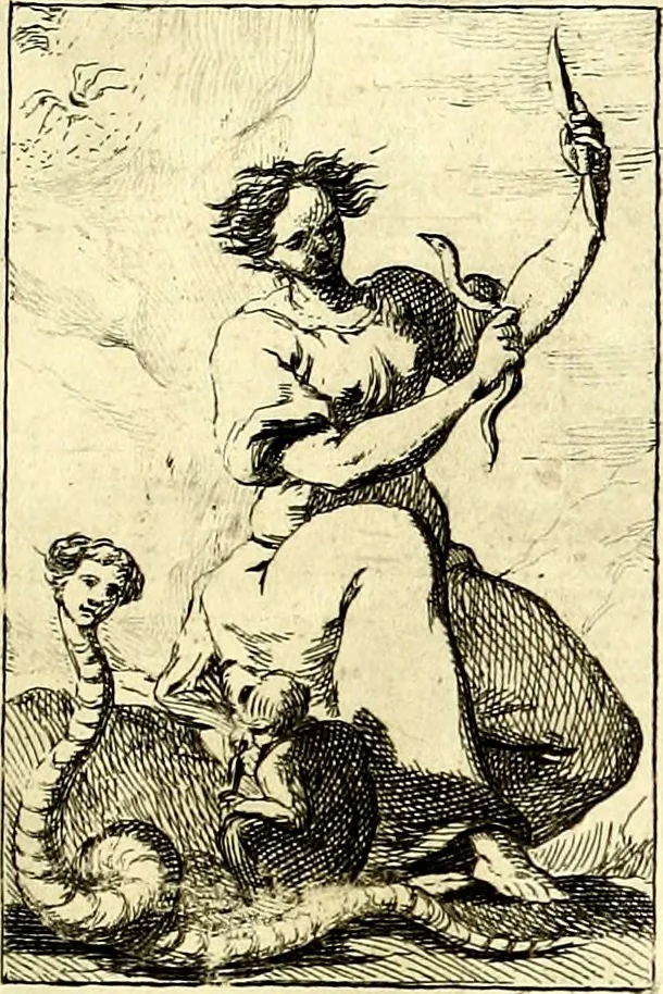 An illustration from Iconologie tirée de divers auteurs : ouvrage utile aux gens de lettres, aux poëtes, aux artistes, & généralement à tous les amateurs des beaux arts, 1759, leaf 182