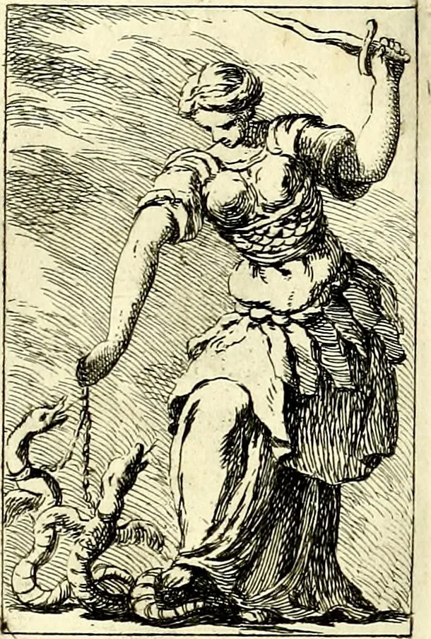 An illustration from Iconologie tirée de divers auteurs : ouvrage utile aux gens de lettres, aux poëtes, aux artistes, & généralement à tous les amateurs des beaux arts, 1759, leaf 100