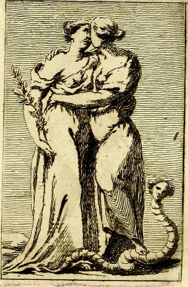 An illustration from Iconologie tirée de divers auteurs : ouvrage utile aux gens de lettres, aux poëtes, aux artistes, & généralement à tous les amateurs des beaux arts, 1759, leaf 104