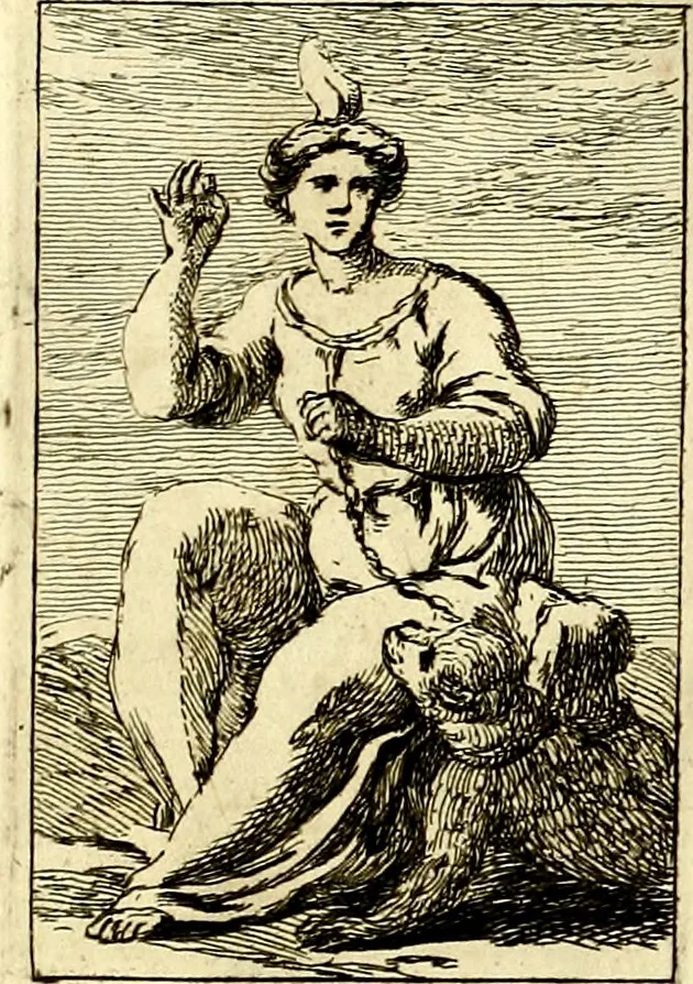 An illustration from Iconologie tirée de divers auteurs : ouvrage utile aux gens de lettres, aux poëtes, aux artistes, & généralement à tous les amateurs des beaux arts, 1759, leaf 72