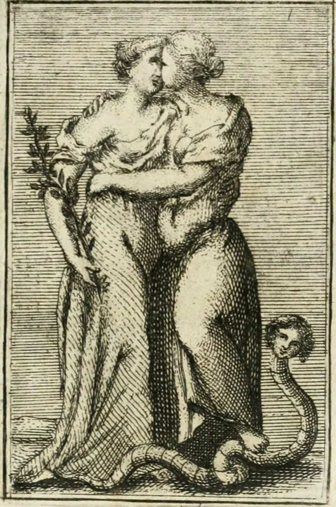 An illustration from Iconologie, tirée de divers auteurs : ouvrage utile aux gens de lettres, aux poëtes, aux artistes, & généralement à tous les amateurs des beaux-arts, 1766, leaf 102