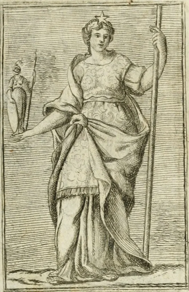 An illustration from Iconologie, tirée de divers auteurs : ouvrage utile aux gens de lettres, aux poëtes, aux artistes, & généralement à tous les amateurs des beaux-arts, 1766, leaf 14