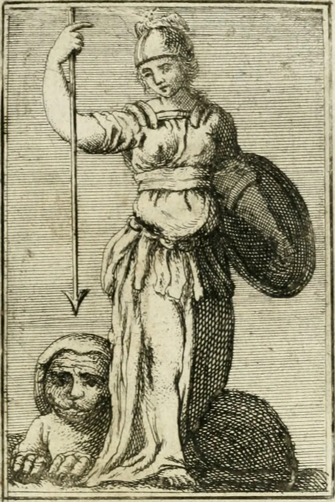 An illustration from Iconologie, tirée de divers auteurs : ouvrage utile aux gens de lettres, aux poëtes, aux artistes, & généralement à tous les amateurs des beaux-arts, 1766, leaf 158