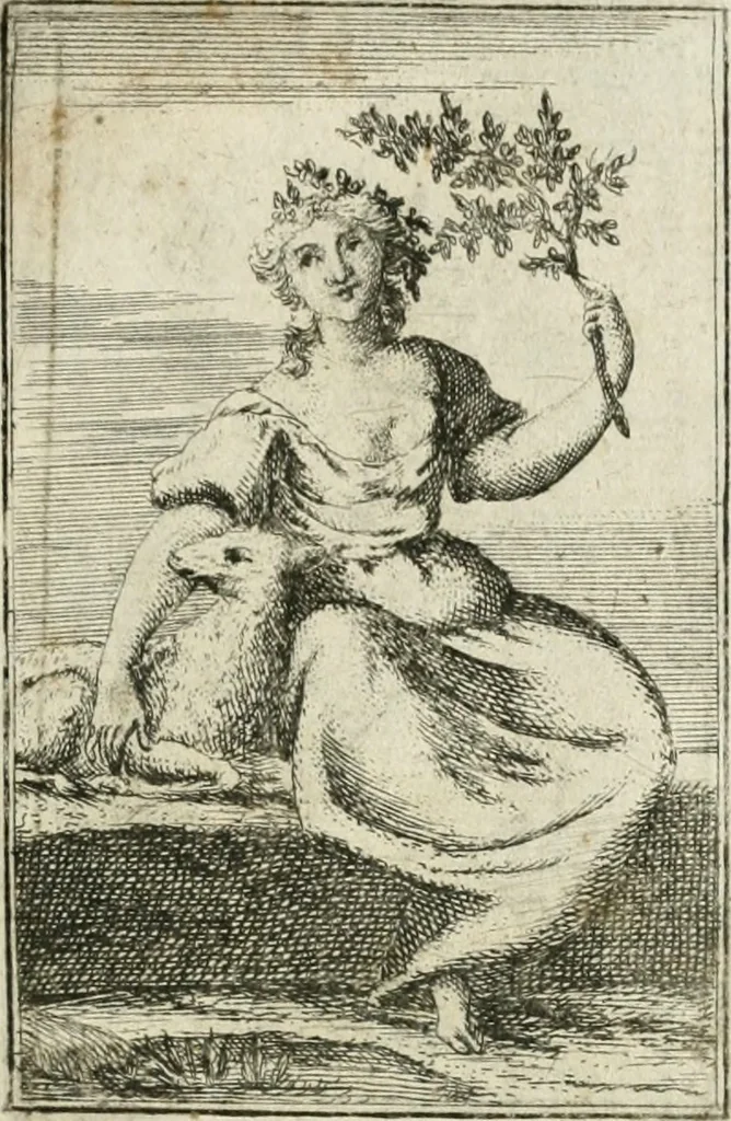 An illustration from Iconologie, tirée de divers auteurs : ouvrage utile aux gens de lettres, aux poëtes, aux artistes, & généralement à tous les amateurs des beaux-arts, 1766, leaf 186