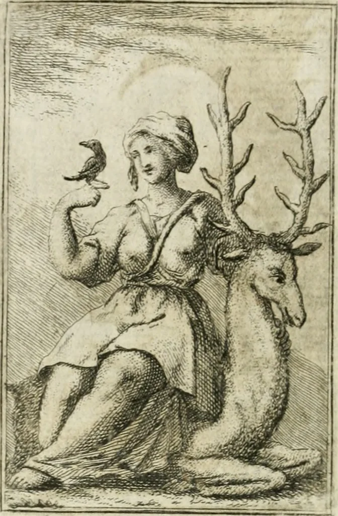 An illustration from Iconologie, tirée de divers auteurs : ouvrage utile aux gens de lettres, aux poëtes, aux artistes, & généralement à tous les amateurs des beaux-arts, 1766, leaf 205