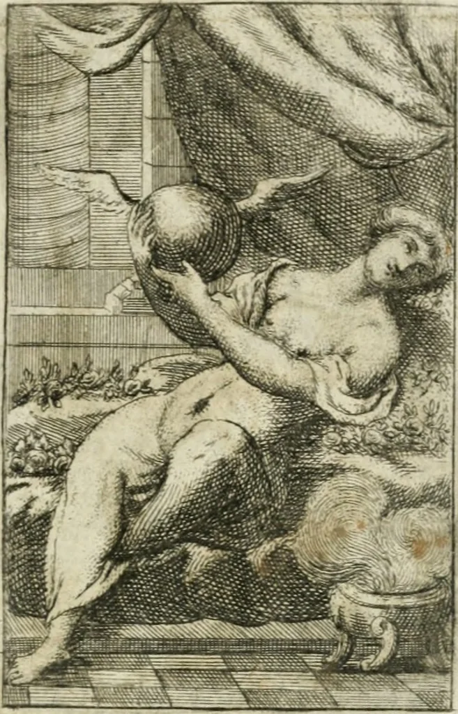 An illustration from Iconologie, tirée de divers auteurs : ouvrage utile aux gens de lettres, aux poëtes, aux artistes, & généralement à tous les amateurs des beaux-arts, 1766, leaf 214