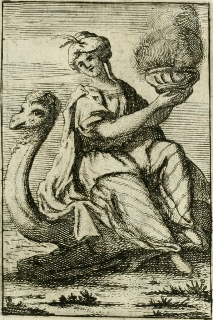 An illustration from Iconologie, tirée de divers auteurs : ouvrage utile aux gens de lettres, aux poëtes, aux artistes, & généralement à tous les amateurs des beaux-arts, 1766, leaf 56