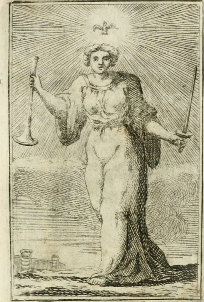 An illustration from Iconologie, tirée de divers auteurs : ouvrage utile aux gens de lettres, aux poëtes, aux artistes, & généralement à tous les amateurs des beaux-arts, 1766, leaf 90