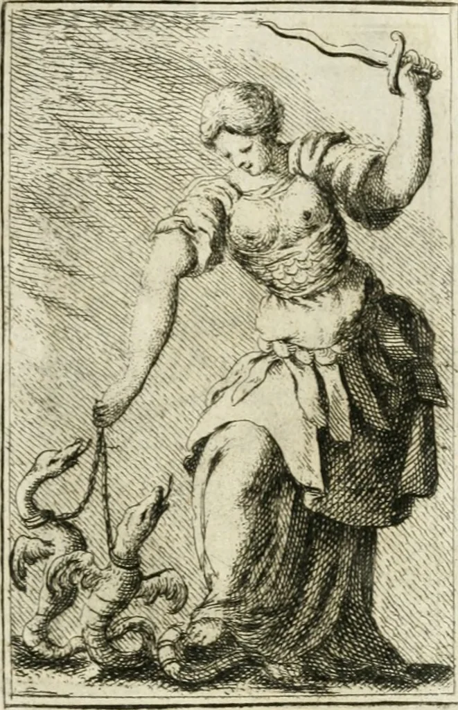 An illustration from Iconologie, tirée de divers auteurs : ouvrage utile aux gens de lettres, aux poëtes, aux artistes, & généralement à tous les amateurs des beaux-arts, 1766, leaf 98