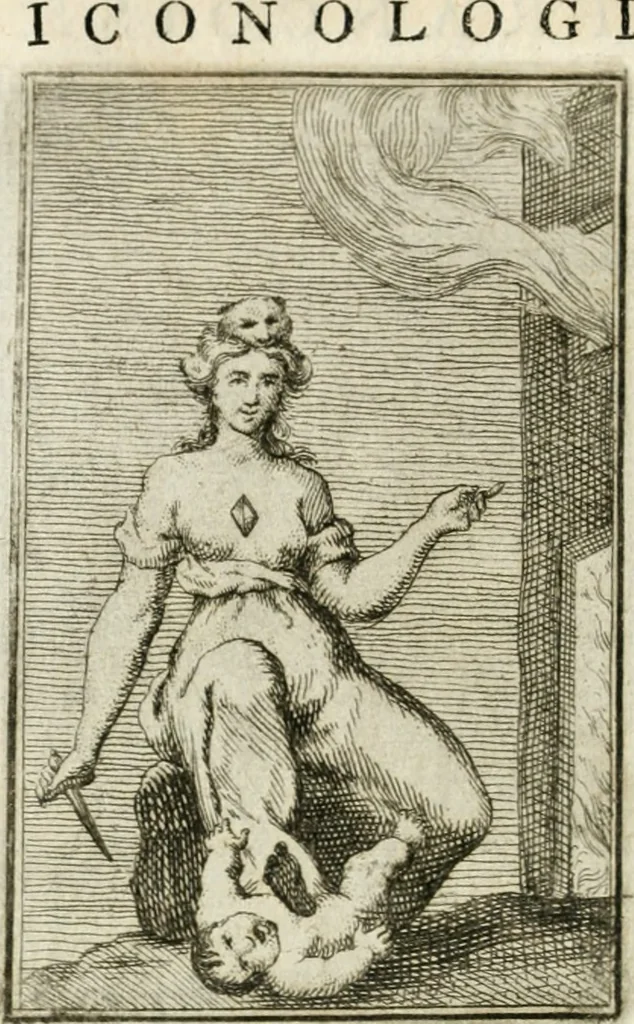 An illustration from Iconologie, tirée de divers auteurs : ouvrage utile aux gens de lettres, aux poëtes, aux artistes, & généralement à tous les amateurs des beaux-arts, 1766, leaf 159