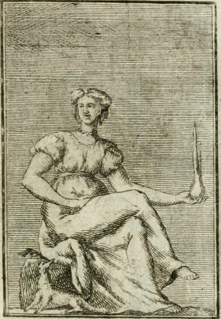 An illustration from Iconologie, tirée de divers auteurs : ouvrage utile aux gens de lettres, aux poëtes, aux artistes, & généralement à tous les amateurs des beaux-arts, 1766, leaf 164