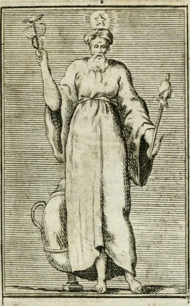An illustration from Iconologie, tirée de divers auteurs : ouvrage utile aux gens de lettres, aux poëtes, aux artistes, & généralement à tous les amateurs des beaux-arts, 1766, leaf 174
