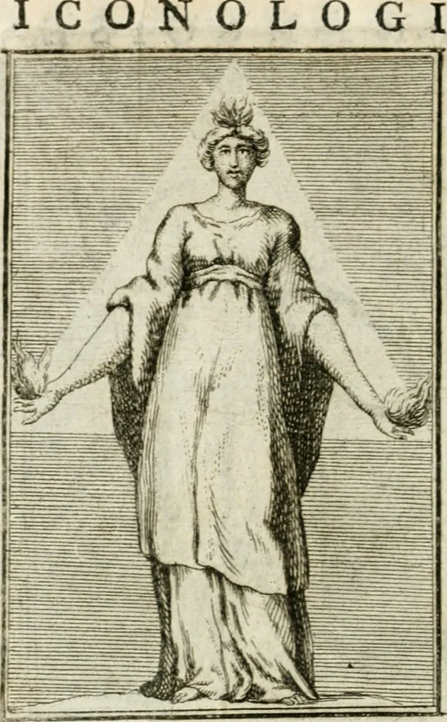 An illustration from Iconologie, tirée de divers auteurs : ouvrage utile aux gens de lettres, aux poëtes, aux artistes, & généralement à tous les amateurs des beaux-arts, 1766, leaf 185