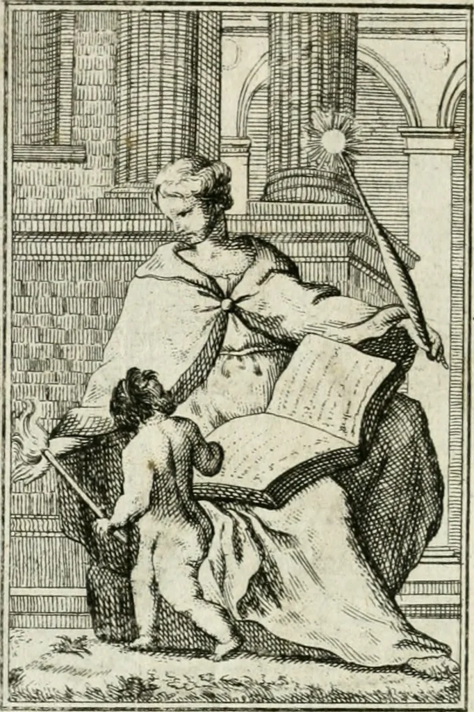 An illustration from Iconologie, tirée de divers auteurs : ouvrage utile aux gens de lettres, aux poëtes, aux artistes, & généralement à tous les amateurs des beaux-arts, 1766, leaf 187
