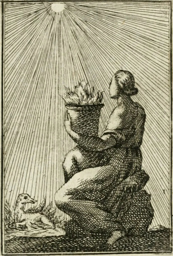 An illustration from Iconologie, tirée de divers auteurs : ouvrage utile aux gens de lettres, aux poëtes, aux artistes, & généralement à tous les amateurs des beaux-arts, 1766, leaf 198