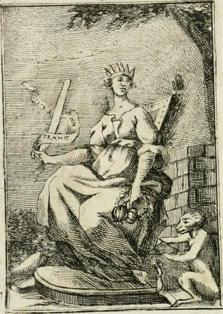 An illustration from Iconologie, tirée de divers auteurs : ouvrage utile aux gens de lettres, aux poëtes, aux artistes, & généralement à tous les amateurs des beaux-arts, 1766, leaf 25
