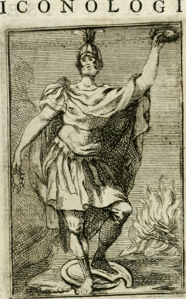 An illustration from Iconologie, tirée de divers auteurs : ouvrage utile aux gens de lettres, aux poëtes, aux artistes, & généralement à tous les amateurs des beaux-arts, 1766, leaf 57