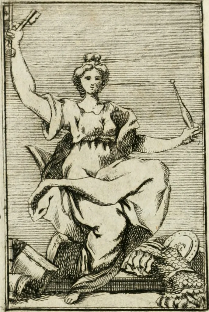 An illustration from Iconologie, tirée de divers auteurs : ouvrage utile aux gens de lettres, aux poëtes, aux artistes, & généralement à tous les amateurs des beaux-arts, 1766, leaf 77