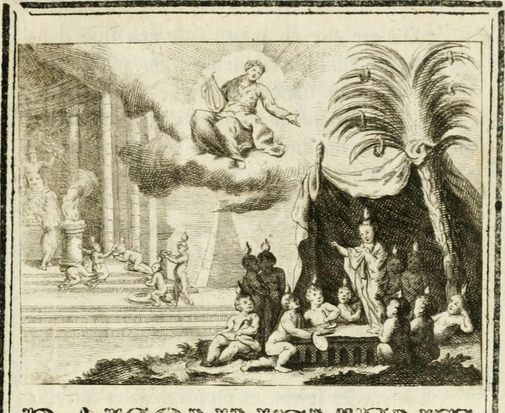 An illustration from Iconologie, tirée de divers auteurs : ouvrage utile aux gens de lettres, aux poëtes, aux artistes, & généralement à tous les amateurs des beaux-arts, 1766, leaf 8