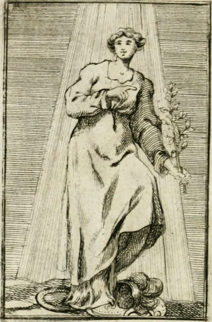 An illustration from Iconologie, tirée de divers auteurs : ouvrage utile aux gens de lettres, aux poëtes, aux artistes, & généralement à tous les amateurs des beaux-arts, 1766, leaf 85