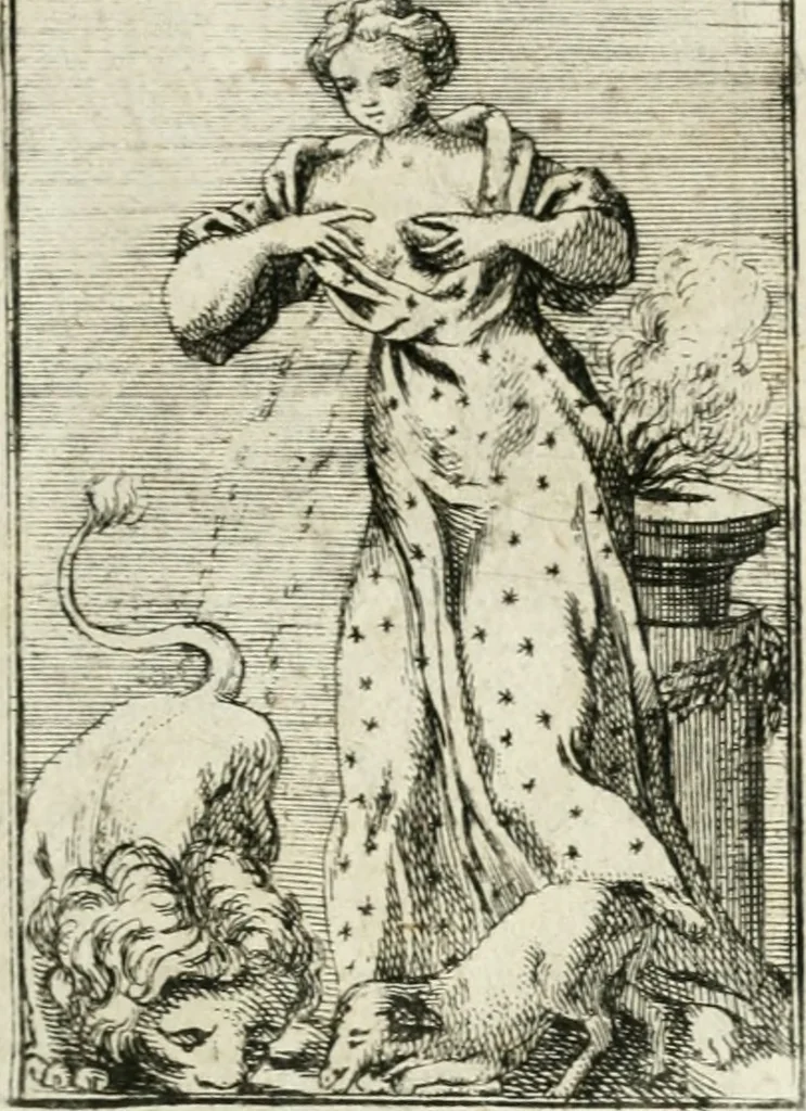 An illustration from Iconologie, tirée de divers auteurs : ouvrage utile aux gens de lettres, aux poëtes, aux artistes, & généralement à tous les amateurs des beaux-arts, 1766, leaf 88