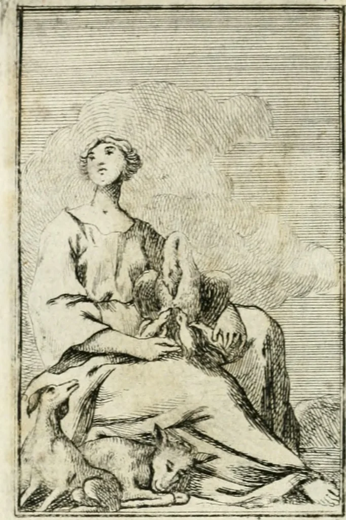 An illustration from Iconologie, tirée de divers auteurs : ouvrage utile aux gens de lettres, aux poëtes, aux artistes, & généralement à tous les amateurs des beaux-arts, 1766, leaf 91
