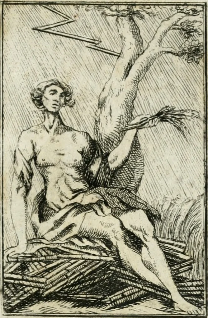 An illustration from Iconologie, tirée de divers auteurs : ouvrage utile aux gens de lettres, aux poëtes, aux artistes, & généralement à tous les amateurs des beaux-arts, 1766, leaf 92