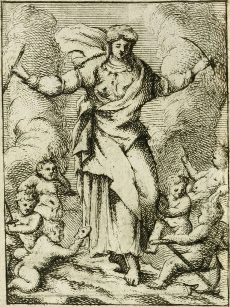 An illustration from Iconologie, tirée de divers auteurs : ouvrage utile aux gens de lettres, aux poëtes, aux artistes, & généralement à tous les amateurs des beaux-arts, 1766, leaf 103