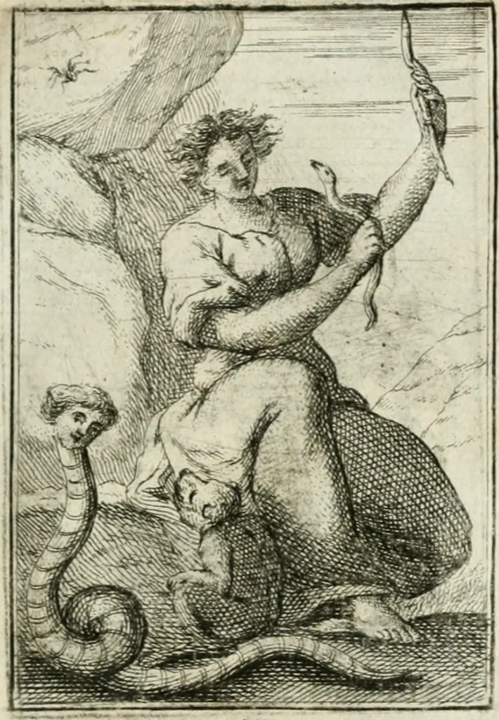 An illustration from Iconologie, tirée de divers auteurs : ouvrage utile aux gens de lettres, aux poëtes, aux artistes, & généralement à tous les amateurs des beaux-arts, 1766, leaf 180