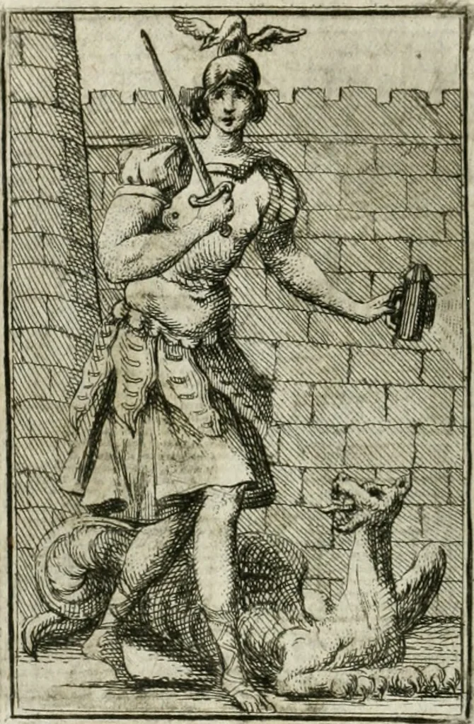 An illustration from Iconologie, tirée de divers auteurs : ouvrage utile aux gens de lettres, aux poëtes, aux artistes, & généralement à tous les amateurs des beaux-arts, 1766, leaf 45