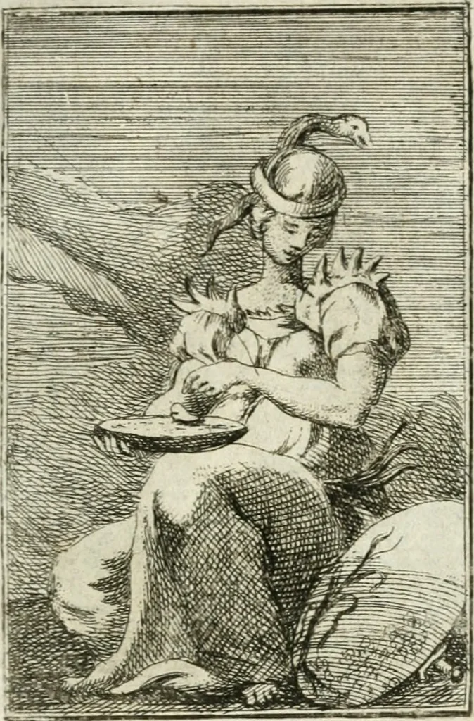 An illustration from Iconologie, tirée de divers auteurs : ouvrage utile aux gens de lettres, aux poëtes, aux artistes, & généralement à tous les amateurs des beaux-arts, 1766, leaf 64