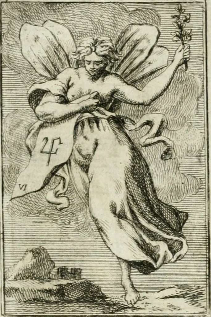 An illustration from Iconologie, tirée de divers auteurs : ouvrage utile aux gens de lettres, aux poëtes, aux artistes, & généralement à tous les amateurs des beaux-arts, 1766, leaf 72