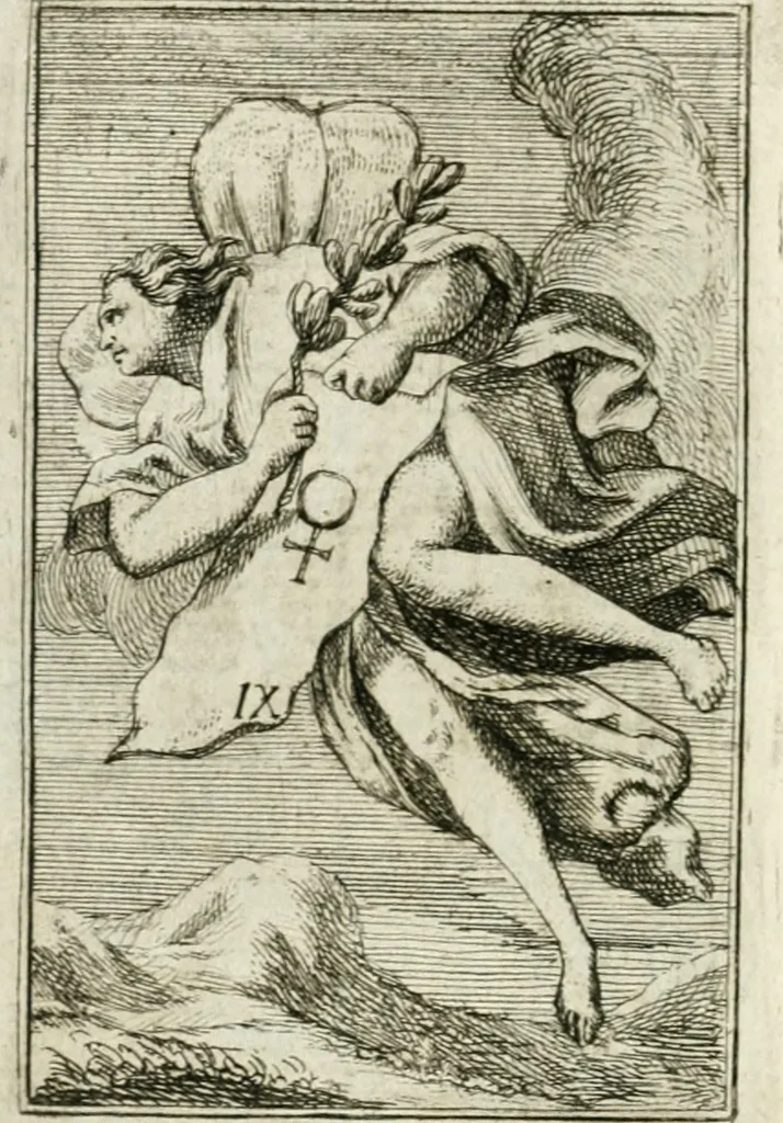 An illustration from Iconologie, tirée de divers auteurs : ouvrage utile aux gens de lettres, aux poëtes, aux artistes, & généralement à tous les amateurs des beaux-arts, 1766, leaf 75