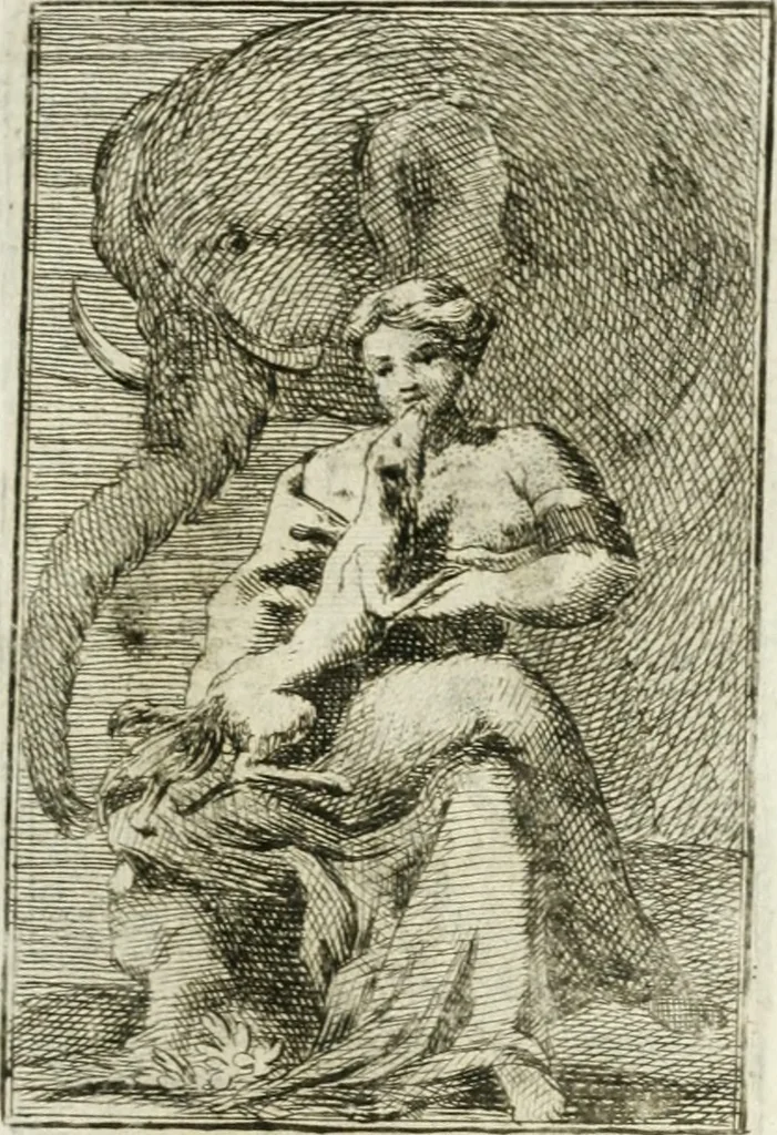An illustration from Iconologie, tirée de divers auteurs : ouvrage utile aux gens de lettres, aux poëtes, aux artistes, & généralement à tous les amateurs des beaux-arts, 1766, leaf 98
